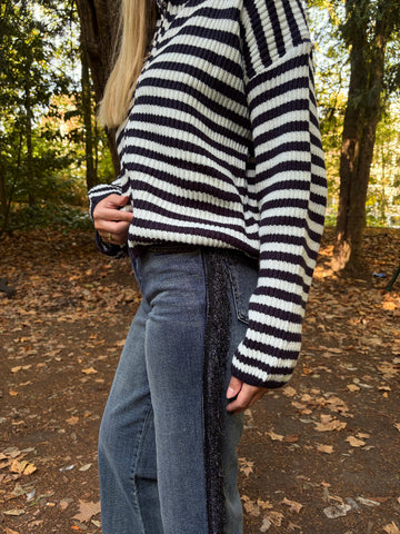Any Zip Cardigan Striped